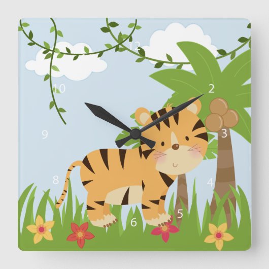 Safari Vierkante Klok (Voorkant)