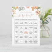 SAFARI Vind de gast Baby Bingo Game Kaart (Staand voorkant)