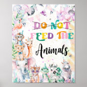 Safari Voed de dieren geen verjaardagsfeestje Poster (Voorkant)