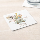 Safari Vrachtwagen Oerwoud Dieren Boho Baby shower Kartonnen Onderzetters (Schuin)