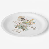 Safari Vrachtwagen Oerwoud Dieren Boho Baby shower Papieren Bordje (Gekanteld)