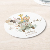 Safari Vrachtwagen Oerwoud Dieren Boho Baby shower Ronde Kartonnen Onderzetter (Gebogen)