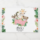 Safari Vrienden | Baby shower Mini Mousserende Wij Sparkling Wijnetiket (Enkel label)