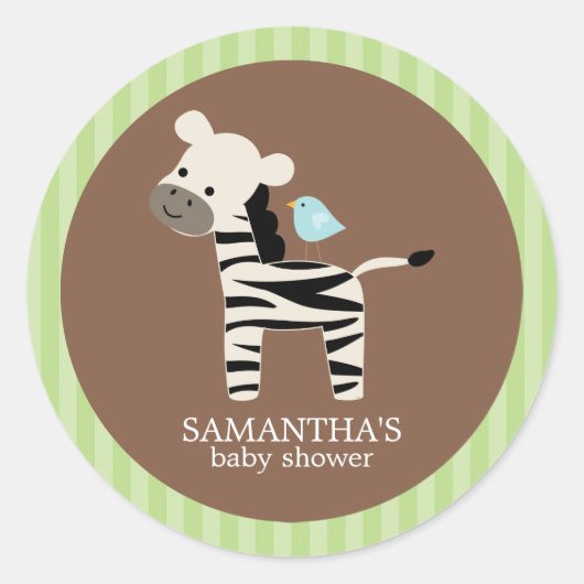 Safari Vrienden Baby shower Stickers (Voorkant)