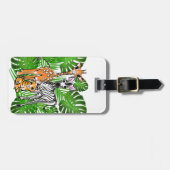 Safari vrienden, giraf, zebra, tijger, palmbladere bagagelabel (Voorkant horizontaal)