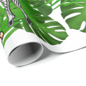 Safari vrienden, giraf, zebra, tijger, palmbladere cadeaupapier (Rol Hoek)