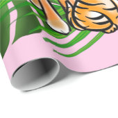 Safari vrienden, giraf, zebra, tijger, palmbladere cadeaupapier (Rol Hoek)