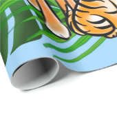 Safari vrienden, giraf, zebra, tijger, palmbladere cadeaupapier (Rol Hoek)