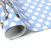 Safari vrienden, giraffe, zebra, tijger, blauwe po cadeaupapier (Rol Hoek)