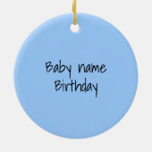 Safari vrienden, giraffe, zebra, tijger, blauwe po keramisch ornament (Achterkant)