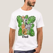 Safari vrienden Giraffe Zebra Tijger oerwoud Pap T-shirt (Voorkant)
