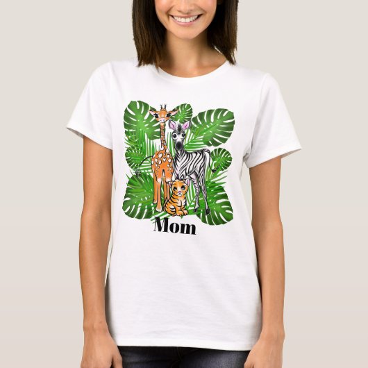 Safari vrienden - Giraffe, Zebra, tijger, oerwoud T-shirt (Voorkant)