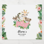 Safari Vrienden | mousserende Baby shower L Sparkling Wijnetiket (Enkel label)