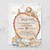 Safari Vrienden Rustiek Boho Baby shower Kaart (Voorkant)