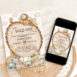 Safari Vrienden Rustieke Boho Baby Shower  Kaart