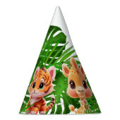 Safari vrienden tijger giraffe zebra aap olifant feesthoedjes (Rechts)