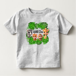 Safari vrienden tijger giraffe zebra aap olifant kinder shirts