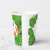 Safari vrienden tijger giraffe zebra aap olifant papieren bekers (Links)