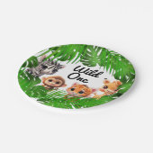 Safari vrienden tijger giraffe zebra aap olifant papieren bordje (Gekanteld)