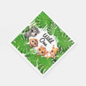 Safari vrienden tijger giraffe zebra aap olifant servet (Hoek)