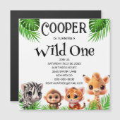 Safari vrienden tijger giraffe zebra aap verjaarda (Voorkant / Achterkant)