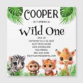 Safari vrienden tijger giraffe zebra aap verjaarda (Voorkant)