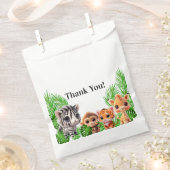 Safari vrienden tijger giraffe zebra aap verjaarda bedankzakje (Geknipt)