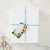 Safari vrienden tijger giraffe zebra aap verjaarda cadeaulabel (Met Touw)