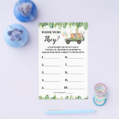Safari Waar waren ze Baby shower Game Kaart? Flyer (Enkel)
