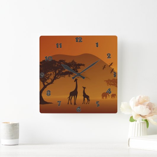 Safari Wall Clock Vierkante Klok (Huis)