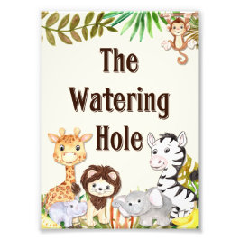 Safari Watering Hole Sign, Baby shower Sign, Baby Foto Afdruk