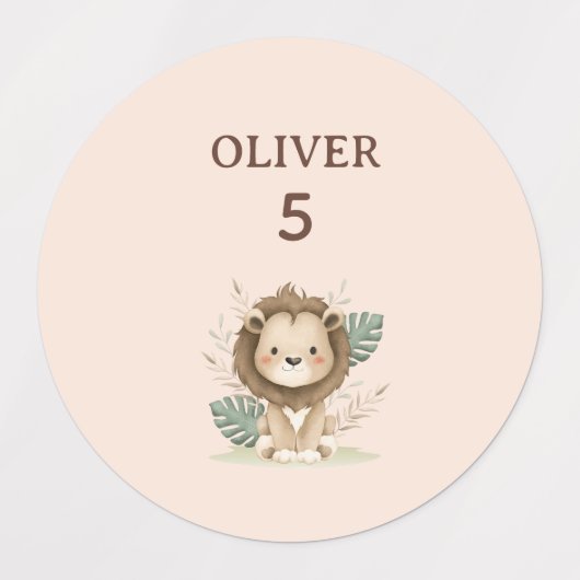 Safari Waterproof Labels, Oliver's Name Labels  (Design 2)