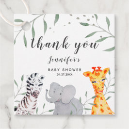Safari Waterverf Baby shower Dank u wel voor de ta Bedankjes Labels