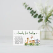 Safari Waterverf Books for Baby shower Informatiekaartje (Staand voorkant)