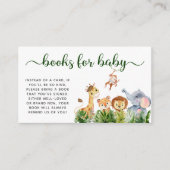 Safari Waterverf Books for Baby shower Informatiekaartje (Voorkant)