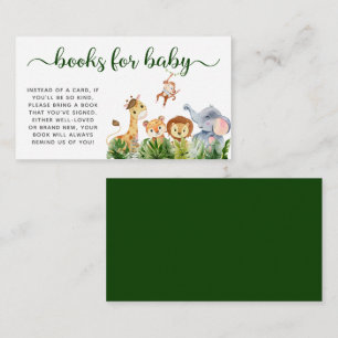Safari Waterverf Books for Baby shower Informatiekaartje