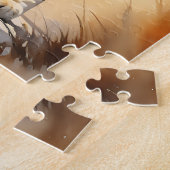 Safari Waterverf Cheetah Natuur Legpuzzel (Zijkant)