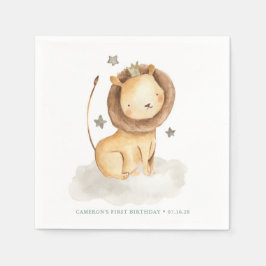 Safari Waterverf Leeuw Prince Kids Verjaardag Servet