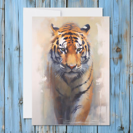 Safari Waterverf Tijger Feestdagenkaart