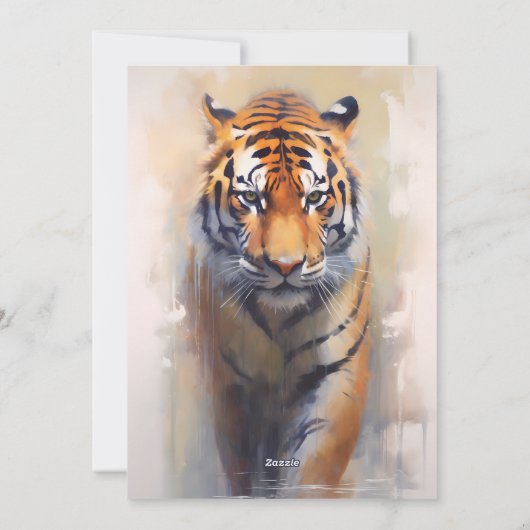 Safari Waterverf Tijger Feestdagenkaart (Achterkant)