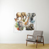 Safari Waterverf Wandkleed (In situ)