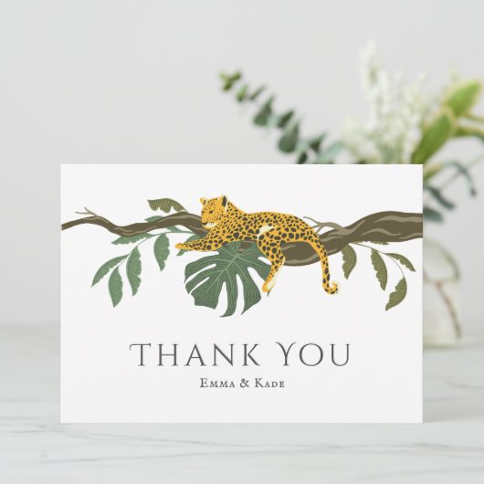 Safari Wedding Oerwoud Cheetah Bedankt (Staand voorkant)