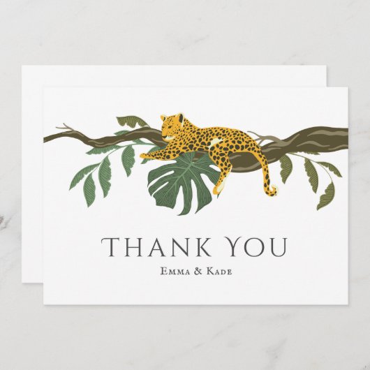 Safari Wedding Oerwoud Cheetah Bedankt (Voorkant / Achterkant)