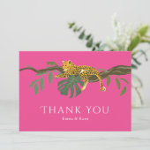 Safari Wedding Oerwoud Cheetah Bedankt (Staand voorkant)