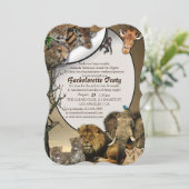 Safari Weekend vrijgezellenfeest Kaart (Staand voorkant)