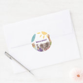 Safari Welcome Cupcake Topper Ronde Sticker (Envelop)