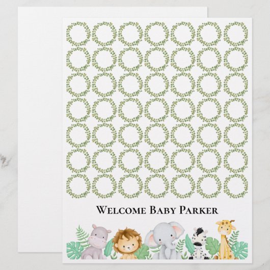 Safari Welkom Baby-bord (Voorkant / Achterkant)