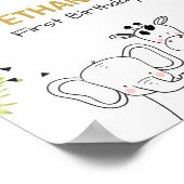 Safari Welkom Sign Zoo Safari Oerwoud Wild One Poster (Hoek)