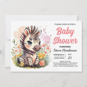 Safari Whimsical Zebra Baby shower Kaart