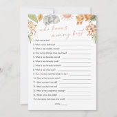 SAFARI Wie kent mama beste Baby shower spel Kaart (Voorkant)